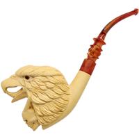 AKB Meerschaum Carved Eagle with Horned Skull (with Case)
