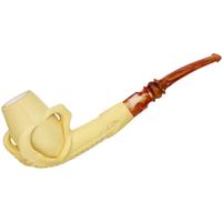 AKB Meerschaum Carved Dragon Claw Holding Smooth Egg (Ali) (with Case)