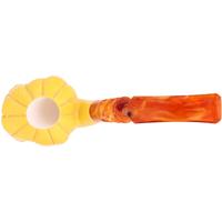 AKB Meerschaum Carved Pumpkin Head Skull (Ali) (with Case)