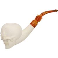 AKB Meerschaum Lattice Carved Skull (Endogan) (with Case)