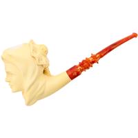 AKB Meerschaum Carved Woman in Head Scarf (with Case)