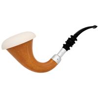 AKB Meerschaum Smooth Gourd Calabash with Smooth Meerschaum Cap and Silver (with Case)