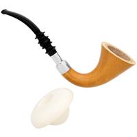 AKB Meerschaum Smooth Gourd Calabash with Smooth Meerschaum Cap and Silver (with Case)