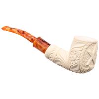 AKB Meerschaum Carved Masonic Bent Billiard (Yusuf) (with Case)