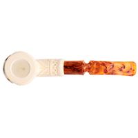 AKB Meerschaum Carved Masonic Bent Billiard (Yusuf) (with Case)