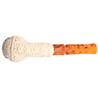 AKB Meerschaum Carved Masonic Bent Billiard (Yusuf) (with Case)