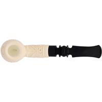 AKB Meerschaum Carved Floral Bent Billiard (Mcinar) (with Case)