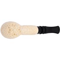 AKB Meerschaum Carved Floral Bent Billiard (Mcinar) (with Case)