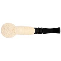 AKB Meerschaum Carved Floral Bent Billiard (Mcinar) (with Case)