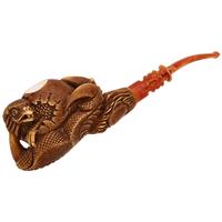 AKB Meerschaum Carved Dragon Claw Holding Hatching Egg (Kenan) (with Case)
