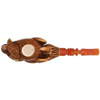 AKB Meerschaum Carved Dragon Claw Holding Hatching Egg (Kenan) (with Case)