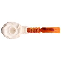 AKB Meerschaum Carved Floral Bent Apple (I. Baglan) (with Case)