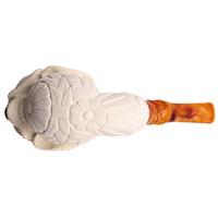 AKB Meerschaum Carved Floral Bent Apple (I. Baglan) (with Case)