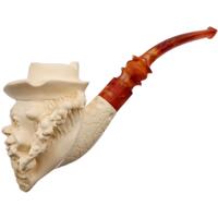 AKB Meerschaum Carved Pipe Smoker with Lizard (with Case)