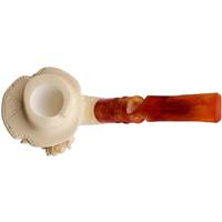 AKB Meerschaum Carved Pipe Smoker with Lizard (with Case)