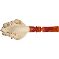 AKB Meerschaum Carved Pipe Smoker with Lizard (with Case)
