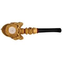 AKB Meerschaum Carved Bearded Skull with Hat (Alpaslan) (with Case)