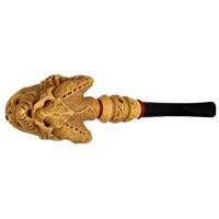 AKB Meerschaum Carved Bearded Skull with Hat (Alpaslan) (with Case)