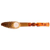 AKB Meerschaum Carved Bearded Skull (with Case)