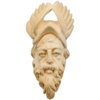 AKB Meerschaum Carved Bearded Man with Winged Hat (Servi) (with Case)