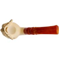 AKB Meerschaum Carved Bearded Man with Winged Hat (Servi) (with Case)