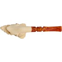 AKB Meerschaum Carved Bearded Man with Winged Hat (Servi) (with Case)