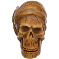 AKB Meerschaum Carved Skull with Feathered Headband (with Case)