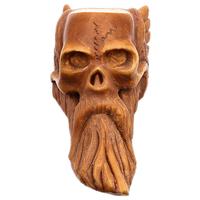 AKB Meerschaum Carved Bearded Skull with Wings (with Case)