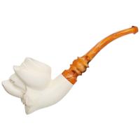AKB Meerschaum Carved Dog with Hat (with Case)