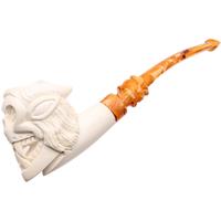 AKB Meerschaum Carved Devil Skull (Selver) (with Case)