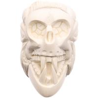 AKB Meerschaum Carved Devil Skull (Selver) (with Case)