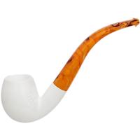 AKB Meerschaum Spot Carved Bent Billiard