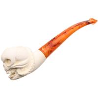 AKB Meerschaum Carved Skull with Snake