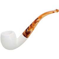 AKB Meerschaum Spot Carved Bent Billiard