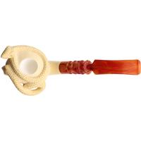 AKB Meerschaum Carved Skull with Snake (Ali) (With Case)