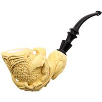 AKB Meerschaum Carved Dragon Claw Holding Egg (Ali) (With Case)