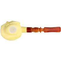 AKB Meerschaum Carved Bearded Man with Feathered Hat (Ali) (With Case)