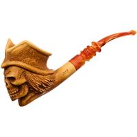 AKB Meerschaum Carved Skull With Hat (Ali) (With Case)