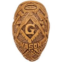 AKB Meerschaum Carved Masonic Bent Billiard (Selver) (with Case)