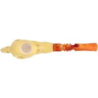AKB Meerschaum Carved Dragon Claw Holding Skull (Ali) (with Case)