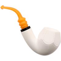 AKB Meerschaum Lattice Paneled Reverse Calabash Rhodesian (Ali) (with Case)