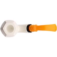 AKB Meerschaum Lattice Paneled Reverse Calabash Rhodesian (Ali) (with Case)