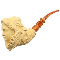 AKB Meerschaum Carved High Society Lady with Hat (A. Cevik) (with Case)