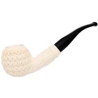 AKB Meerschaum Carved Woven Basket Bent Apple (Mcinar) (with Case)