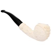 AKB Meerschaum Carved Woven Basket Bent Apple (Mcinar) (with Case)