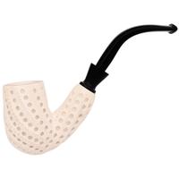 AKB Meerschaum Lattice Spiral Carved Bent Billiard (Ali) (with Case)