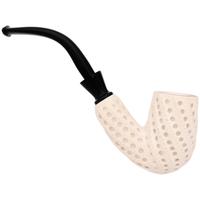 AKB Meerschaum Lattice Spiral Carved Bent Billiard (Ali) (with Case)