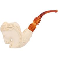 AKB Meerschaum Carved Masonic Ram (Selver) (with Case)