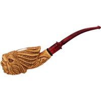 AKB Meerschaum Carved Native American with Headdress (with Case)