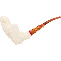 AKB Meerschaum Carved Dragon On Carved Bent Egg (Tekin) (with Case)